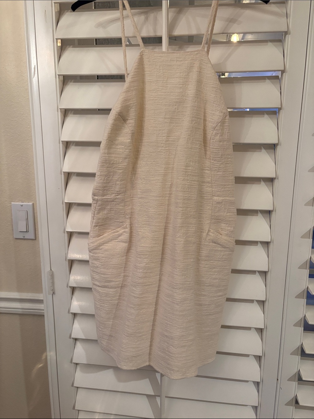 ba&sh Cream Textured Spaghetti-Strap Midi Dress